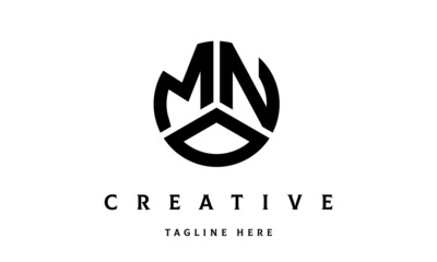 MNO creative circle shape three letter logo vector