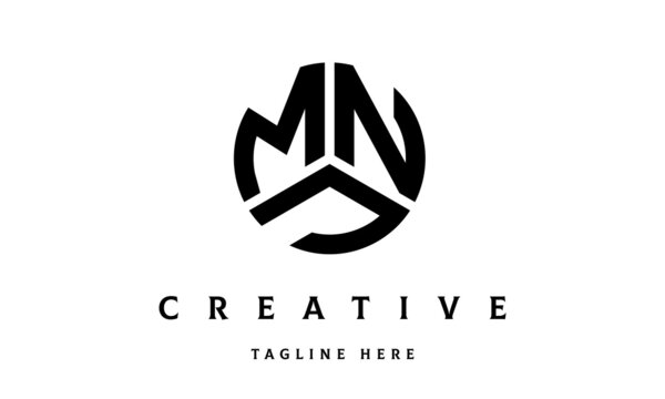 MNJ creative circle shape three letter logo vector