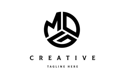 MOG creative circle shape three letter logo vector