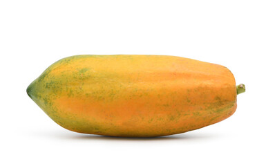 Ripe Papaya isolated on white background. Clipping path.