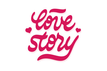 Love story vector lettering