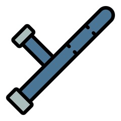Police baton icon. Outline police baton vector icon color flat isolated