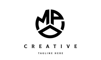 MPO creative circle shape three letter logo vector