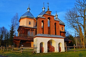 Fototapeta na wymiar Orthodox church of St. Michael the Archangel in Bystre, Bieszczady Mountains