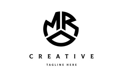 MRO creative circle shape three letter logo vector - obrazy, fototapety, plakaty