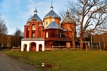 Fototapeta na wymiar Orthodox church of St. Michael the Archangel in Bystre, Bieszczady Mountains