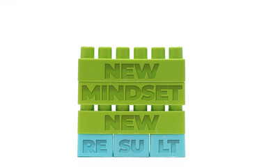 Fototapeta na wymiar Mindset Concept. Old mindset new mindset. New mindset new result.