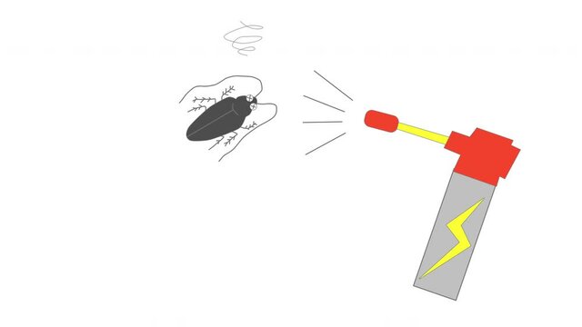 ゴキブリと殺虫スプレーのイメージ