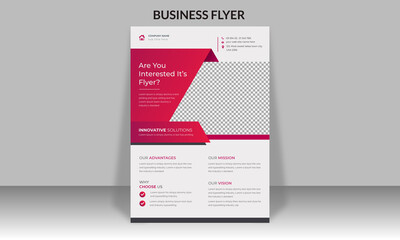 Corporate business flyer design and digital marketing agency brochure cover template with photo Free Vector