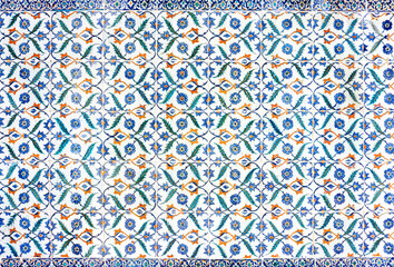 Abstract floral pattern turkish tile background