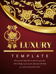 Luxury background, Thai traditional concept The Arts of Thailan, Floral retro wallpaper with grunge effect. Seamless background. EPS 10 vector illustration.