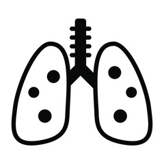 lungs, human body parts black filled icon, healthcare and medical icon.