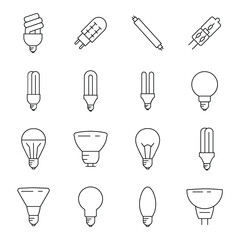 Light Bulb icons set.  Light Bulb pack symbol vector elements for infographic web