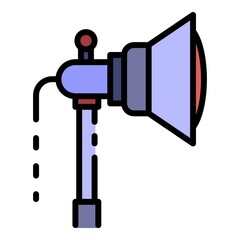 Spot light icon. Outline spot light vector icon color flat isolated