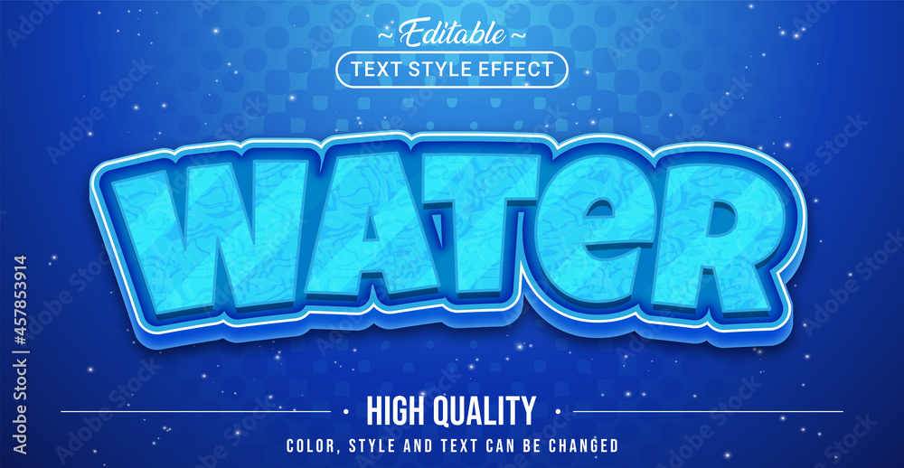 Poster editable text style effect - water text style theme.