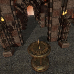 3d illustration of a fantasy dark room