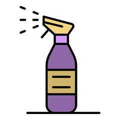 Clean spray icon. Outline clean spray vector icon color flat isolated