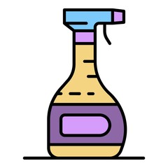 Spray cleaner bottle icon. Outline spray cleaner bottle vector icon color flat isolated