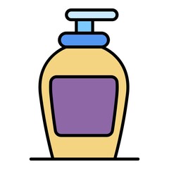 Soap dispenser icon. Outline soap dispenser vector icon color flat isolated