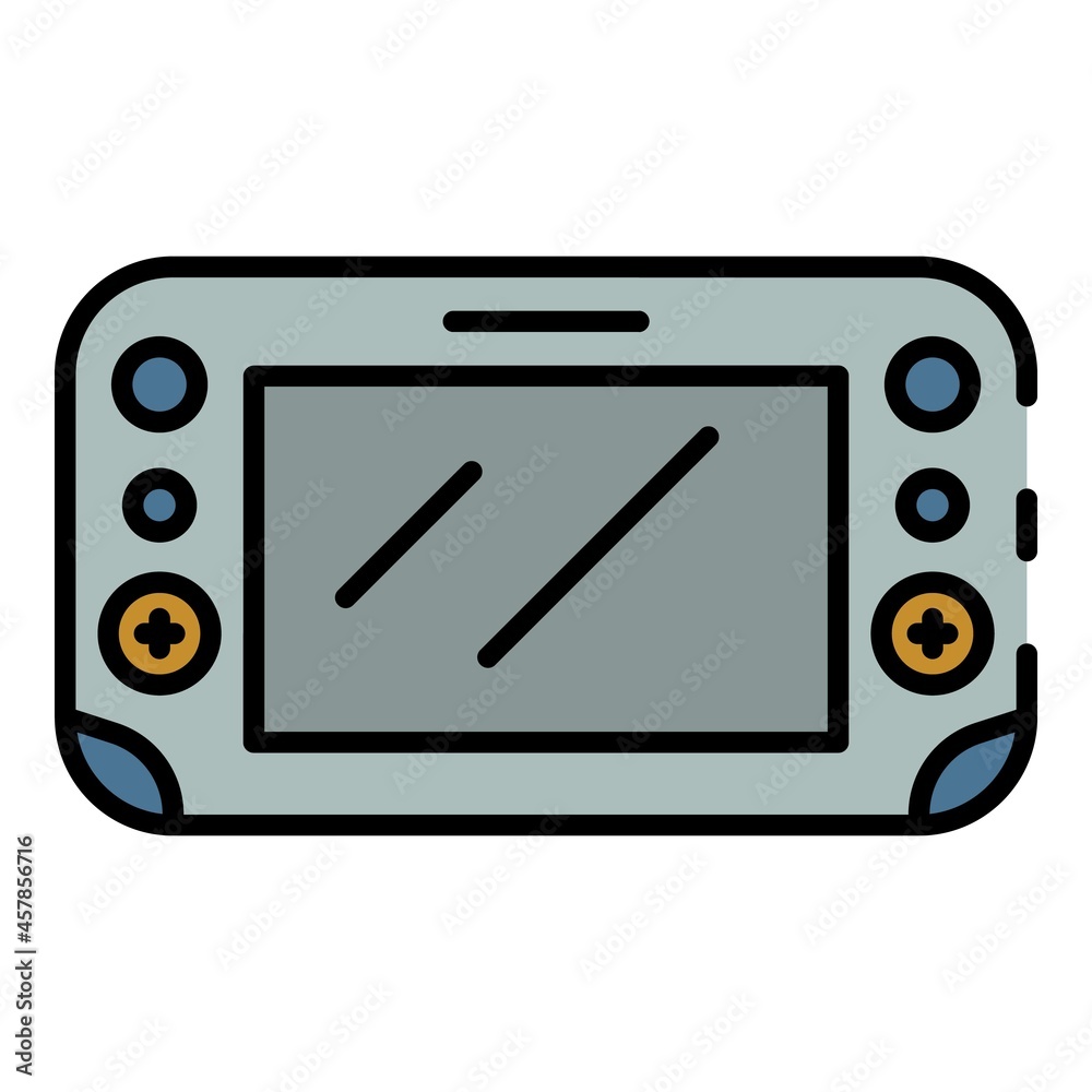 Poster display gamepad icon. outline display gamepad vector icon color flat isolated