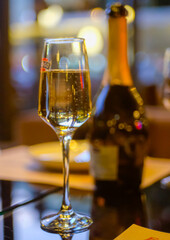 A bottle of champagne as a sign of celebration