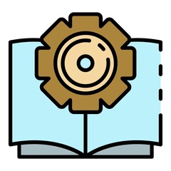 Interactive book learning icon. Outline interactive book learning vector icon color flat isolated
