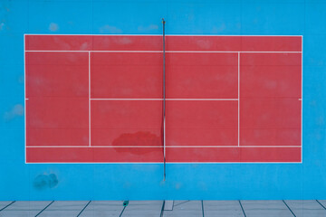 Tennis court seen from above