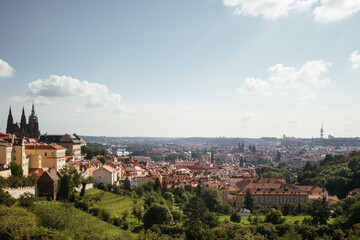Beautiful landscape on the historic center of Prague