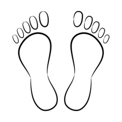 the icon of a black contour drawing of footprints