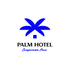 palm beach with windows for hotel bar loung logo