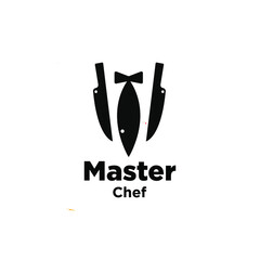 two knife with fish tuxedo custom for chef logo