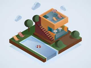 a place to relax with a swimming pool