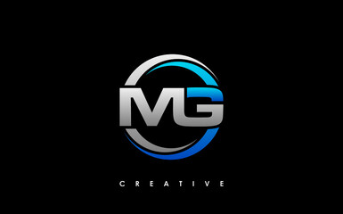 MG Letter Initial Logo Design Template Vector Illustration - obrazy, fototapety, plakaty