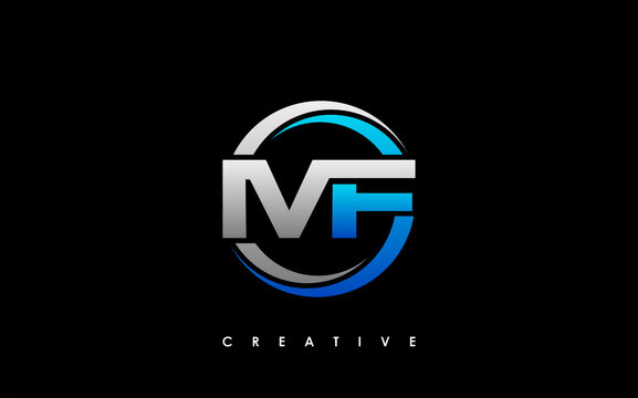 MF Letter Initial Logo Design Template Vector Illustration