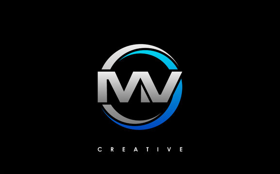 MV Letter Initial Logo Design Template Vector Illustration
