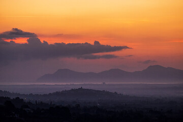 Sunrise over Selva, Mallorca, Spain