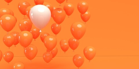 One out unique floating balloon concept - 3D render