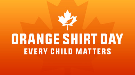  every child matters, national day of truth and reconciliation modern creative banner, design concept, social media post with white text on an orange background 