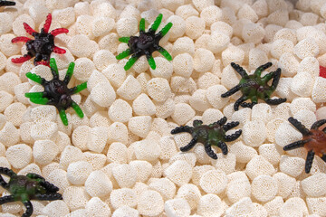 Candies with jelly and sugar. colorful array of different childs sweets and treats. Bright party background