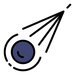 Meteorite icon. Outline meteorite vector icon color flat isolated