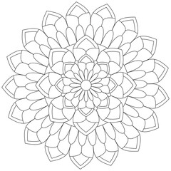 Leaf Flower Petal Coloring Mandala Art Simple Graphic Shape Vector Floral Oriental Outline Vintage Decorative Elements Pattern Illustration Islam Arabic Indian Turkish Mystic Religion Morals Lotus
