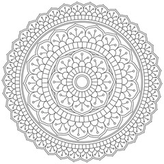 Leaf Flower Petal Coloring Mandala Art Simple Graphic Shape Vector Floral Oriental Outline Vintage Decorative Elements Pattern Illustration Islam Arabic Indian Turkish Mystic Religion Morals Lotus
