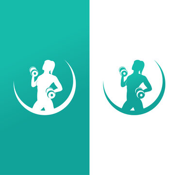 Female fitness logo design illustration vector eps format , suitable for your design needs, logo, illustration, animation, etc.