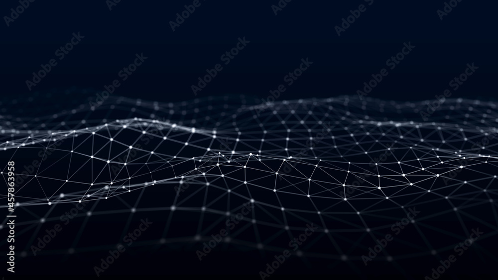 Leinwandbilder artificial intelligence in a network connection. structural transmission of information. 3d renderin