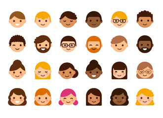 Cute minimal geometric cartoon avatars