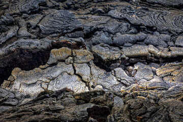 solidified lava fields on the Mount Fagradalsfjall volcanic eruption in iceland.