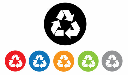  Recycle icons set, Trash bin, Vector illustration
