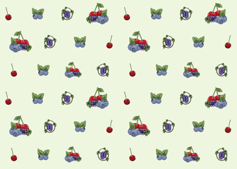 Fruits illustration seamless pattern design vector eps format