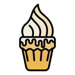 Bakery meringue icon. Outline bakery meringue vector icon color flat isolated