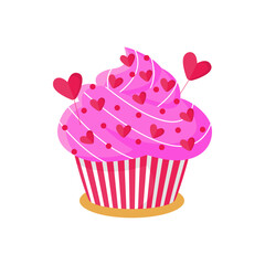 Cute delicious cupcake isolated vector clipart. Cake illustration design